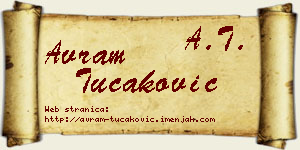 Avram Tucaković vizit kartica